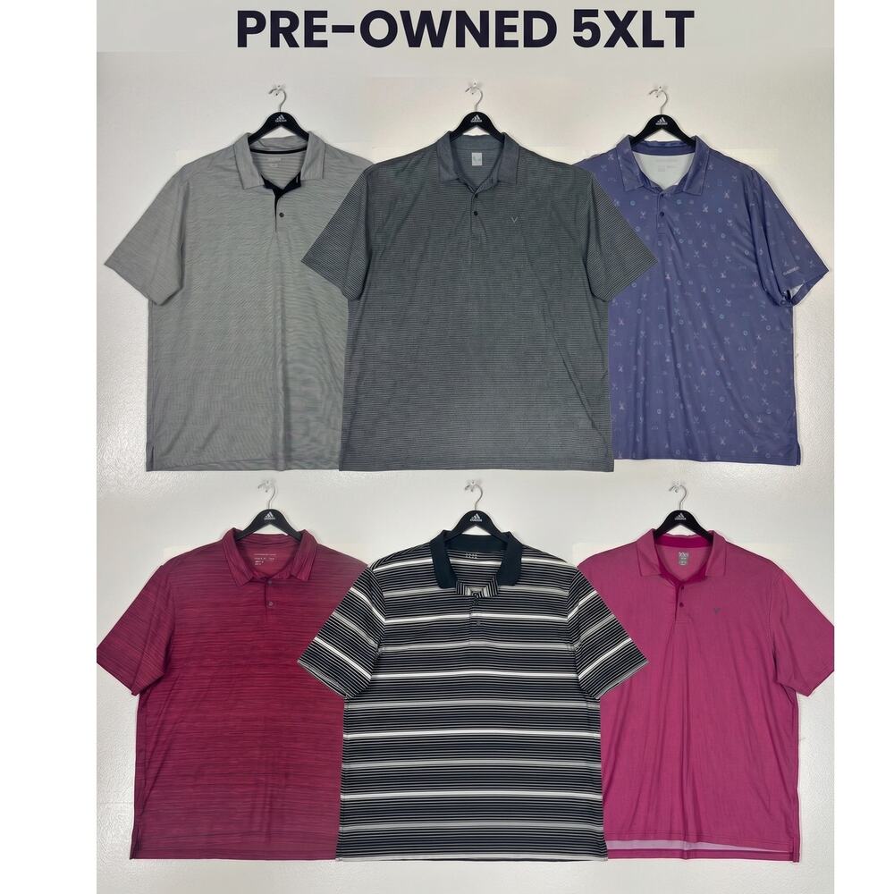 6 Pre-owned Mens 5XLT Reebok & Callaway Polo Golf Shirts Short Sleeve Polyester